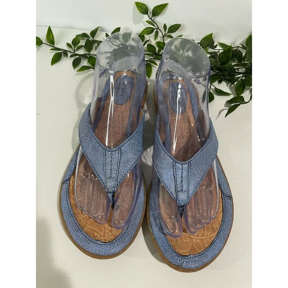 B.O.C Womens Blue Faux Leather Flip Flops Size 8 - Picture 6 of 16